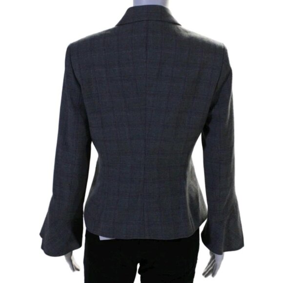 Tahari Arthur S. Levine Career 2 Button Plaid Blazer Gray Purple Lined Size 6P - Picture 3 of 8